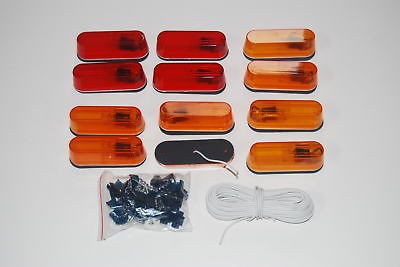 12 MARKER LIGHTS orange red travel trailer clearance RV motorhome 