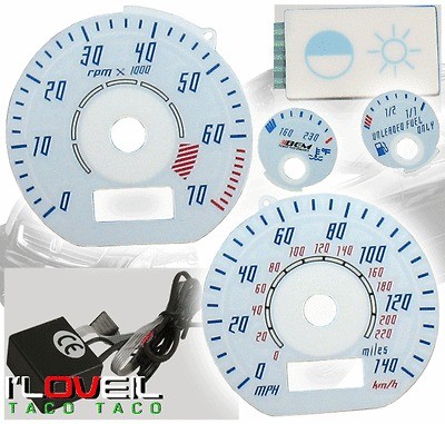   GOLF MK3 140MPH REVERSE INDIGLO EL GLOW GAUGE (Fits Volkswagen Golf