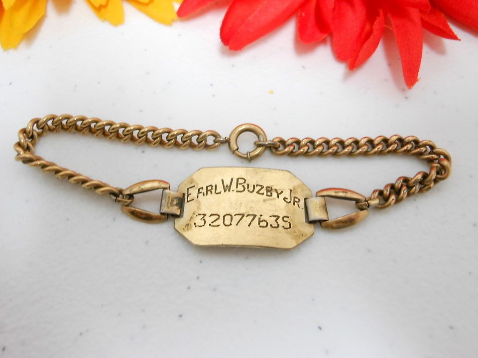 VINTAGE SIGNED A&Z 1/20 12K GF EARL W. BUZBY JR 32077635 NAME BRACELET 