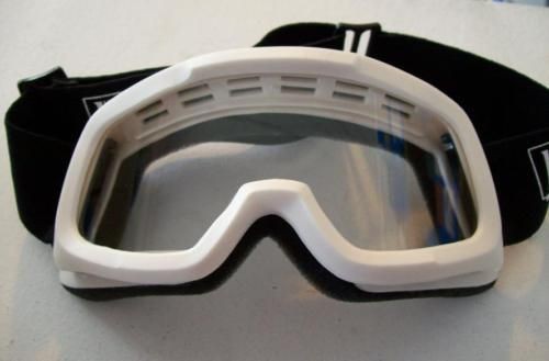 white motocross mx atv googles youth flexible frame time left