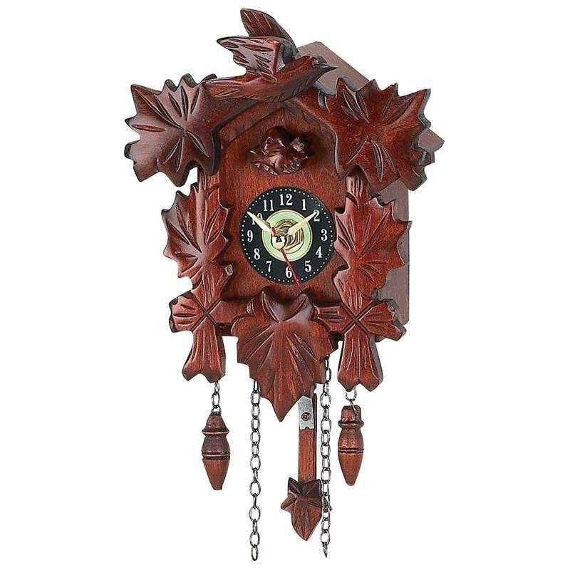 Kassel Small Cuckoo Clock Wall Clock Battery Operated Wood Accents 