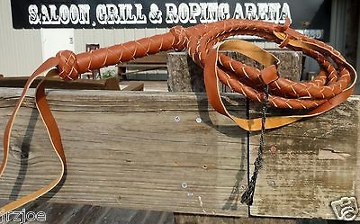   Jones STUNT Tan Real Leather BULLWHIP 6 Foot 4 Plait BULL WHIP Whips