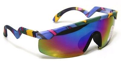   Children Boys Girls Age 6 12 Shield Sunglasses Multi Color Retro Print