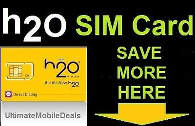 H2O WIRELESS SIM CARD   AT&T GSM NETWORK   UNLIMITED PREPAID WIRELESS 