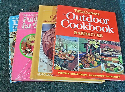 LOT (4) BETTY COCKER Cookbook Outdoor, Do Ahead, Parties for Children 