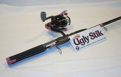 Shakespeare Ladies Pink Ugly Stik Spin Combo 6 2pc Fishing Rod