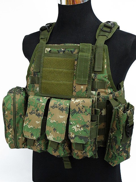 USMC MOD MOLLE ASSAULT PLATE CARRIER VEST DIGITAL CAMO WOODLAND