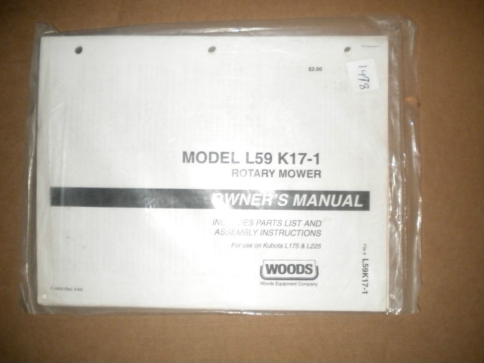 woods owner s manual l59 k171 1 1478 b  8 95  