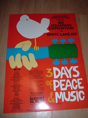 original size woodstock concert poster bethel n y 18 x