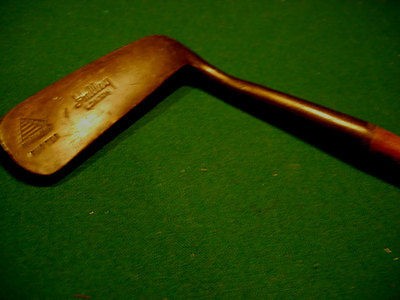 RARE 1920s HALLEY LONDON BRASS PYRAMID PUTTER ANTIQUE VINTAGE 