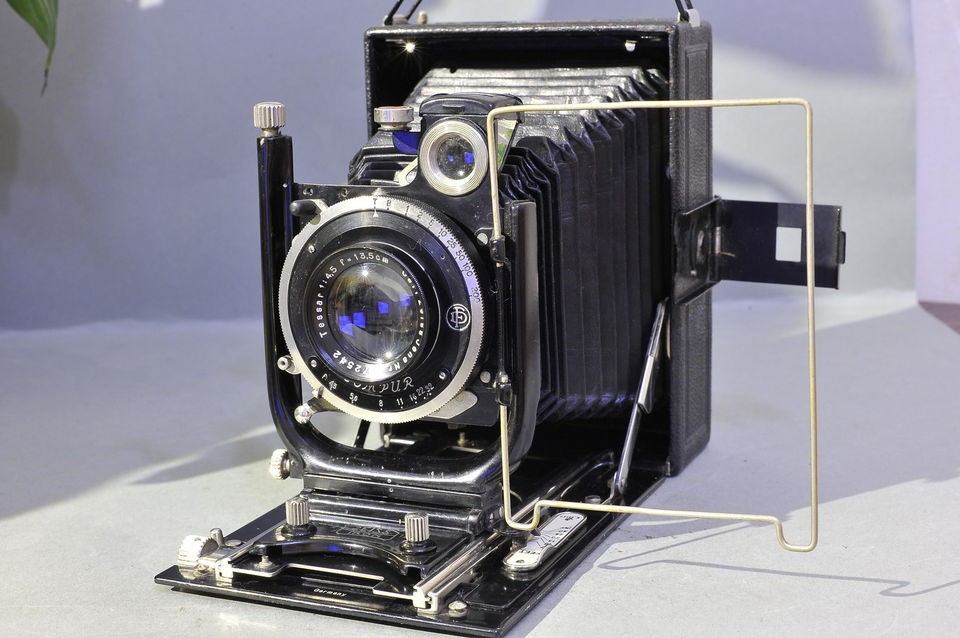 zeiss ikon ideal 250/7 tessar 4.5 13.5cm compur plate camera 9x12