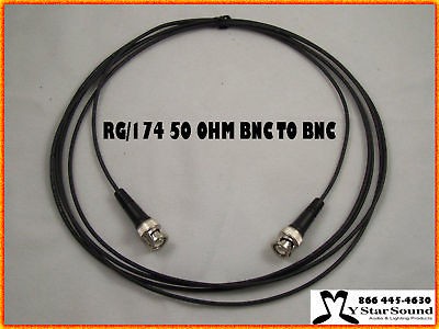 bnc rg 174 signal jumper cable 50 ohm 2 foot