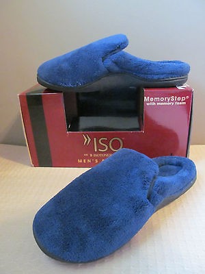 ISOTONER MENS BLUE CLOGS SLIPPERS MEMORY FOAM SIZE XXL 13 14 NEW