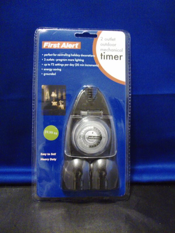 First Alert 2 Outlet Outdoor Mechanical Timer