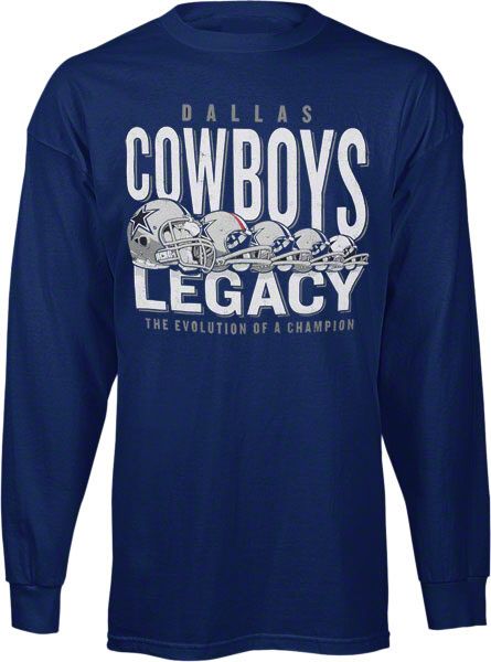 Dallas Cowboys Navy Evolution Helmet Long Sleeve T Shirt