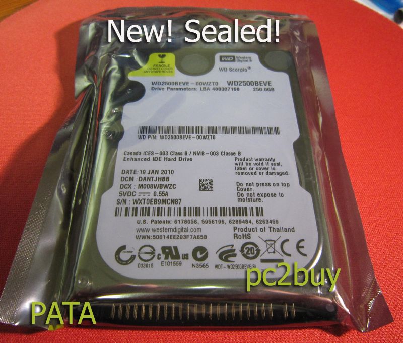 WD Scorpio Blue 250 GB PATA 2 5  IDE Drive WD2500BEVE