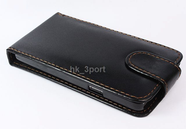 Black Luxury PU Leather Case Cover Flip Pouch for Samsung Galaxy S2 