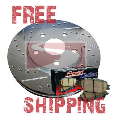 Ford Galaxie 1974 FRONT Drill Slot Brake Rotors Pads