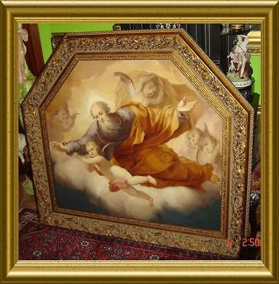 ANTIQUE RELIGIOUS Italy Old Master St Joseph Ascending into Heaven 