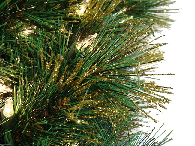 Pre Lit Slim Tattinger Long Needle Pine Artificial Christmas Tree 
