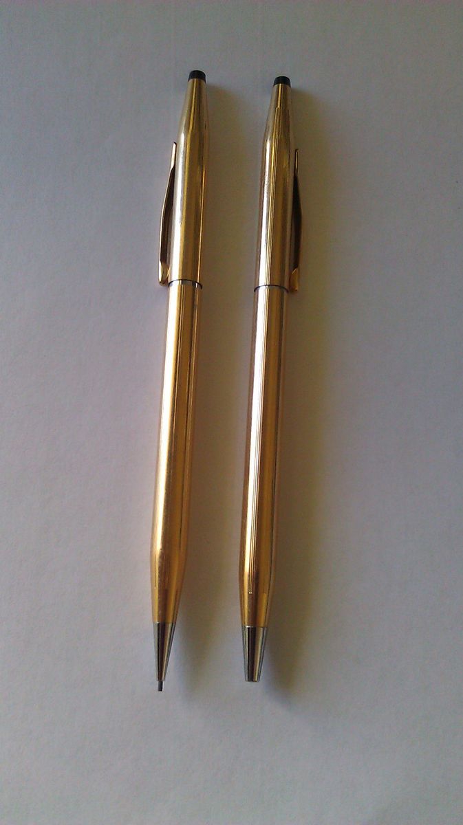 Vintage A T Cross Classic Century 14K Gold Pen Pencil Set 150105