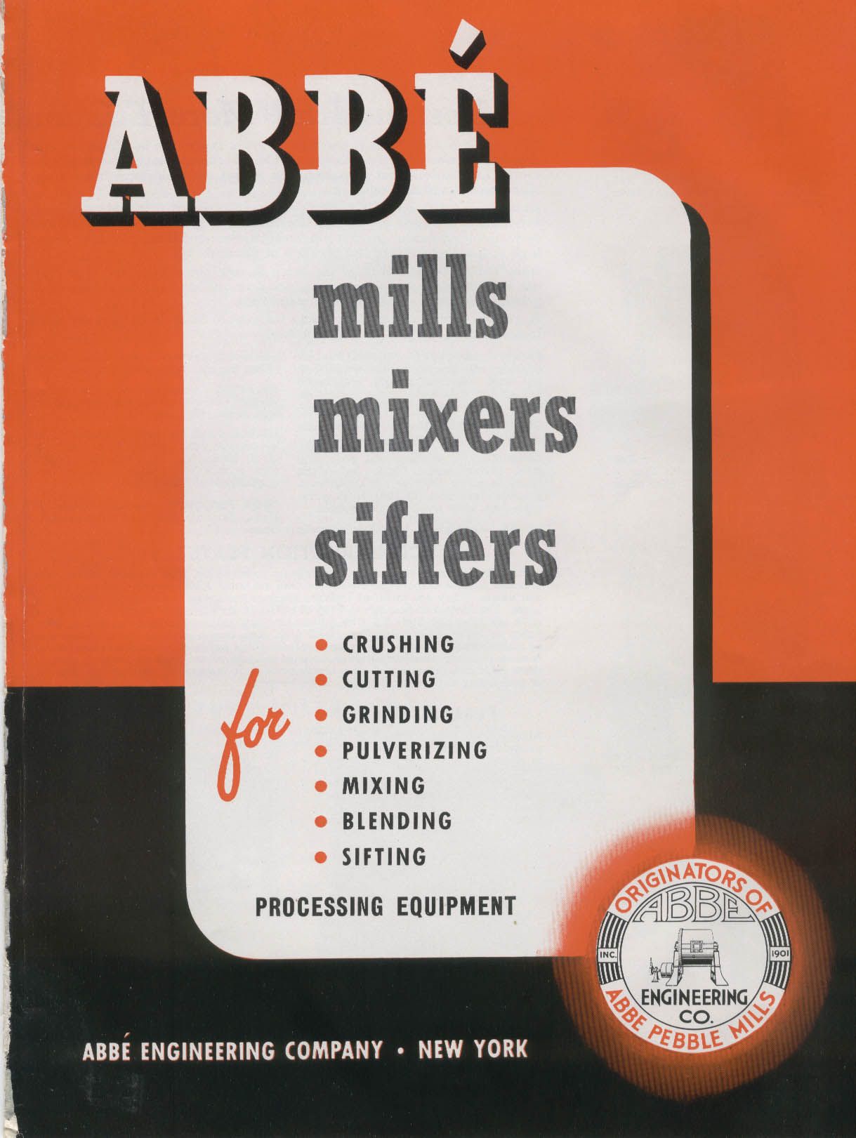 Abbe Engineering Asbestos Catalog Ball Tube Mills 1940s