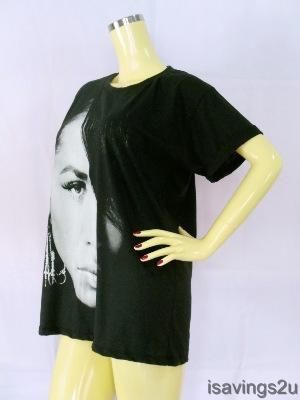 AALIYAH T shirt, URBAN POP Queen Soul R&B Black S M & L Size, Princess 