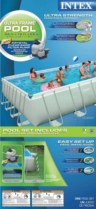   32 x 16 x 52 Ultra Frame Rectangular Swimming Pool Set  54989EG