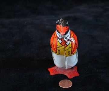 1930s J Chein Tin Penguin Wind Up Toy Great Litho Works