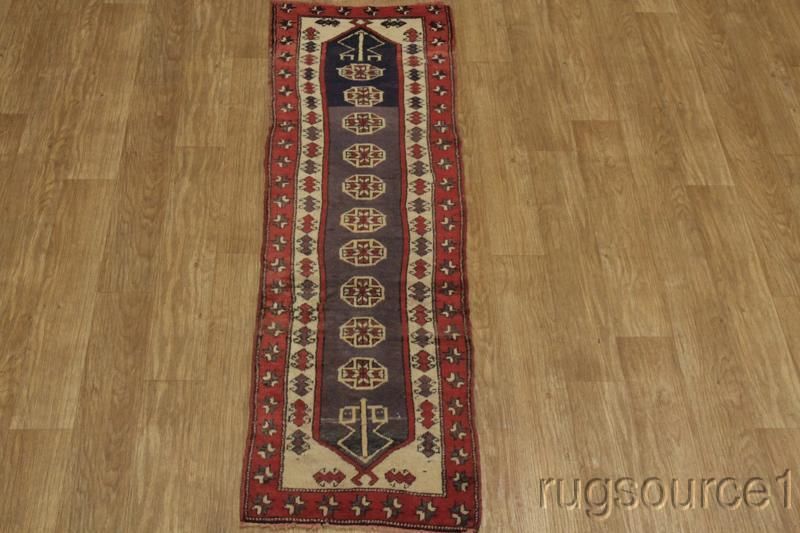 ANTIQUE TRIBAL RUG RUNNER 2X8 KAZAK CAUCASIAN ORIENTAL AREA RUG WOOL 