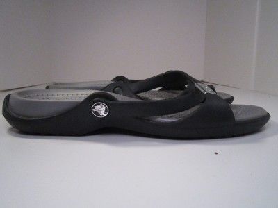 Crocs Adara Criss Cross Slides Sandals Black Womens Size 10