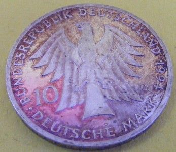 1994 G German 10 Mark Silver Coin Gottfried Herder