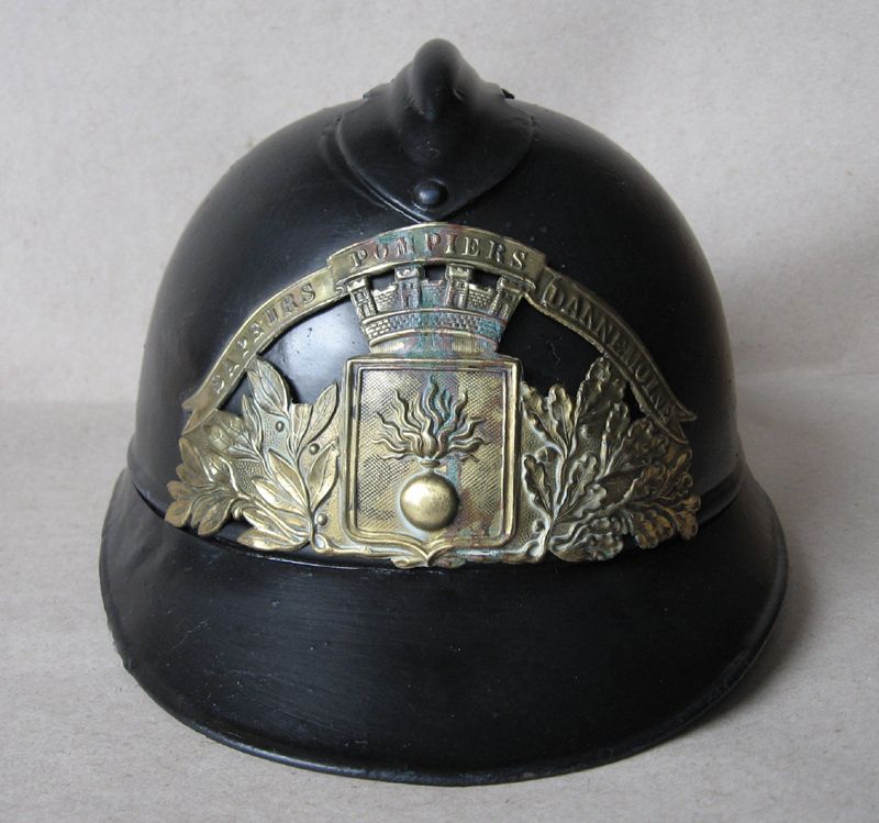 WWI FRENCH ADRIAN HELMET MODEL 1915 M15 ARMY FIREFIGHTER BRIGADE 