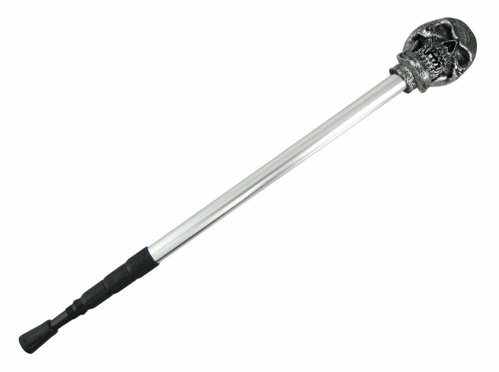 gothic skull telescoping walking stick cane