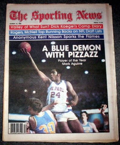 DePaul University 1981 Mark Aguirre Mint Sporting News