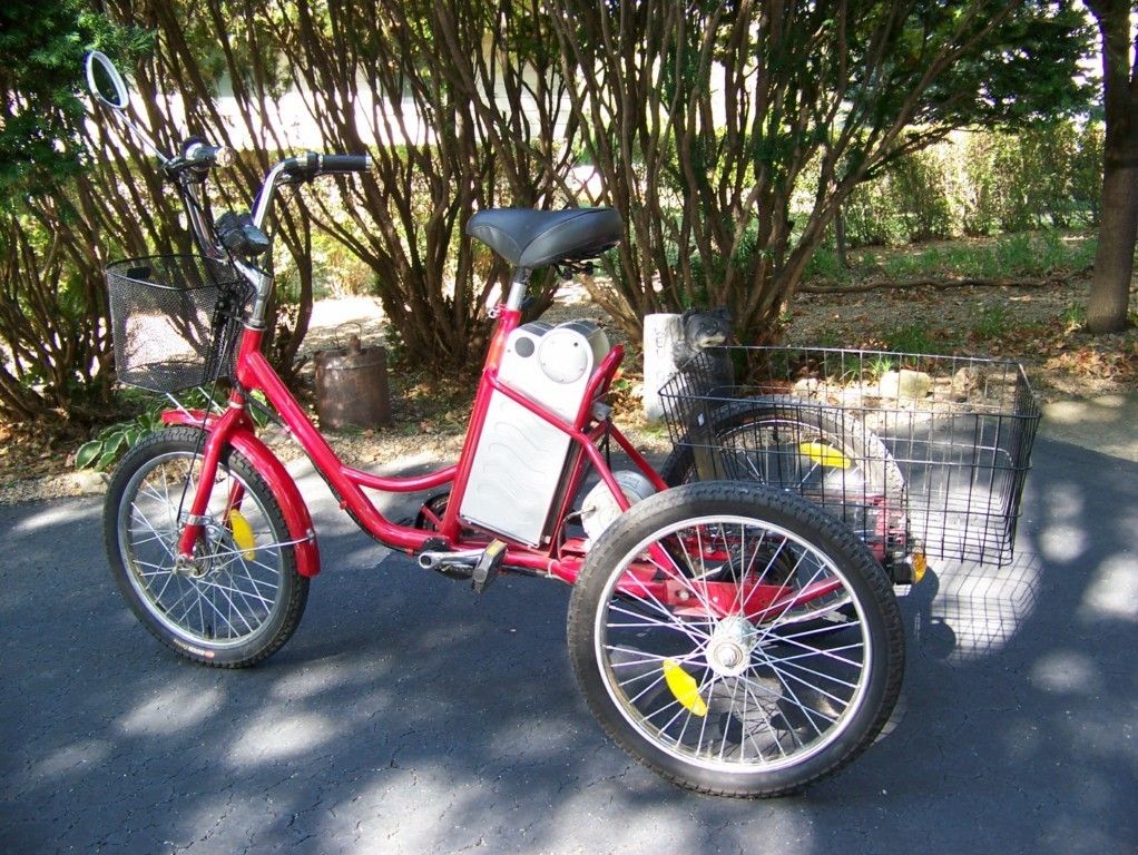 wheel three wheeler electric battery / pedal adult tricycle trike 