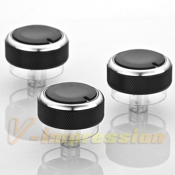 3X Car Air Conditioner A C Control Knob Heat Panel Switch Black for 