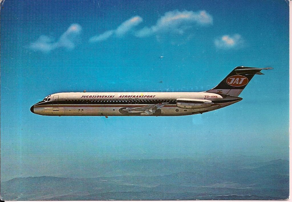   Airlines Douglas DC 9 30 Yu AHN Postcard Airline Issued
