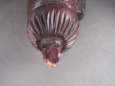 Vintage Carved Oxblood Wood Asian/Oriental Figurine 11 7/8 tall