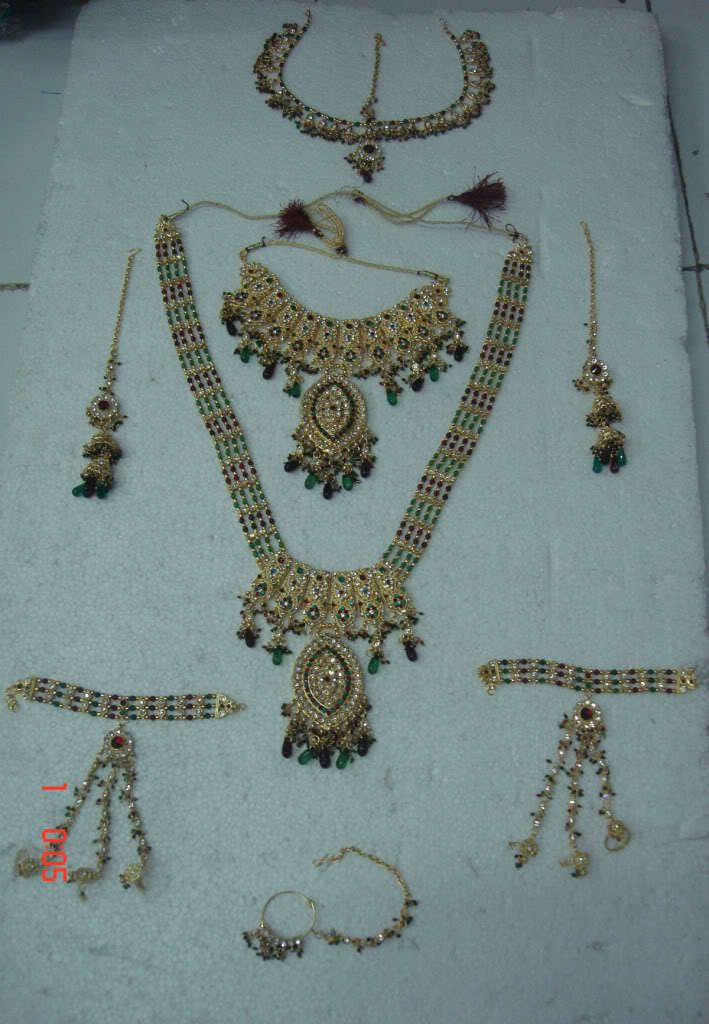 Gold Polish Polki Bridal Wedding Necklace Jodha Akbar 9