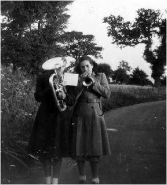   Beryl Dixey and Maureen Ball. The only girls to join the brass band