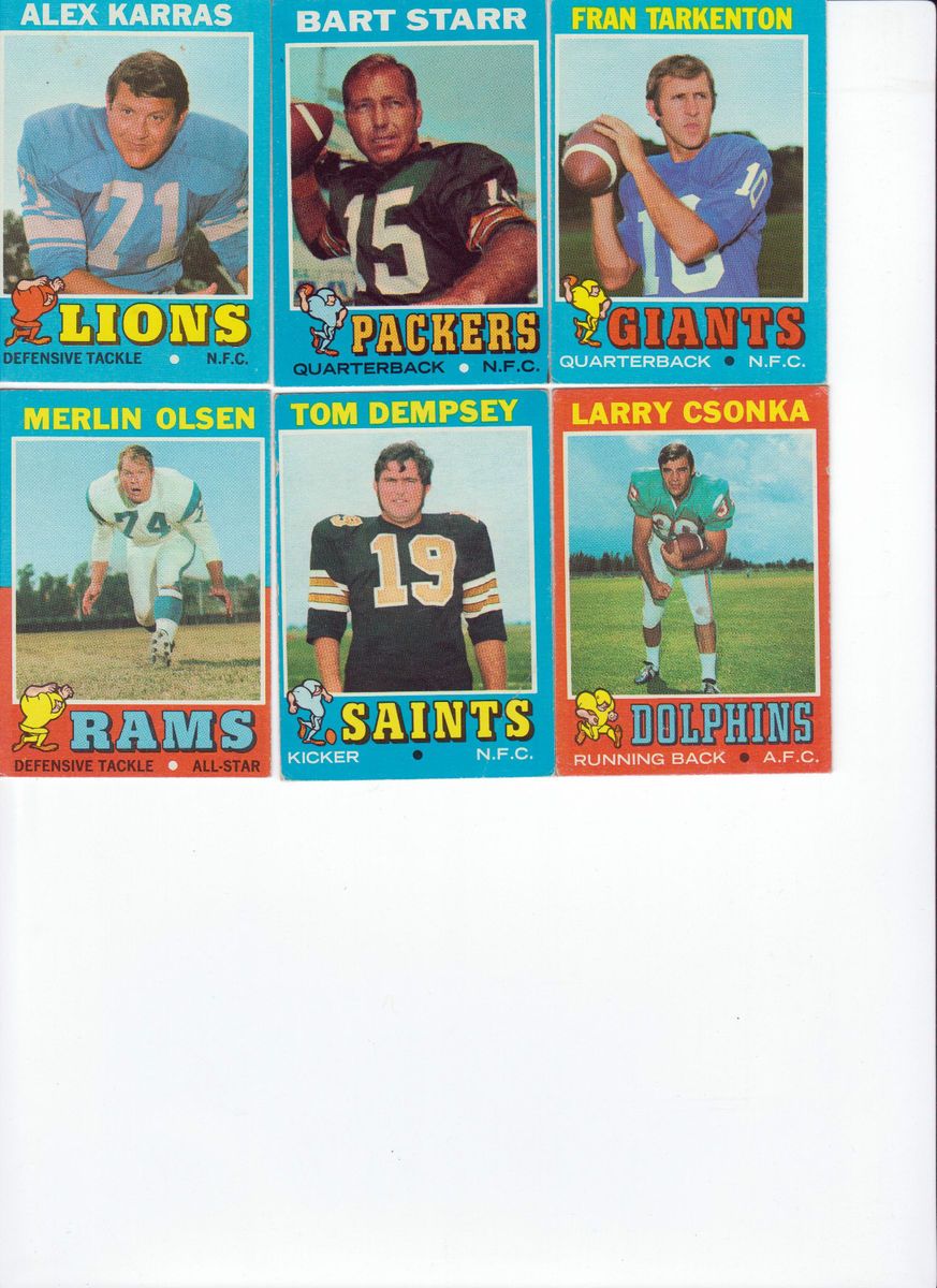    Football Lot of 6 Bart Starr Fran Tarkenton Merlin Olsen Alex Karras