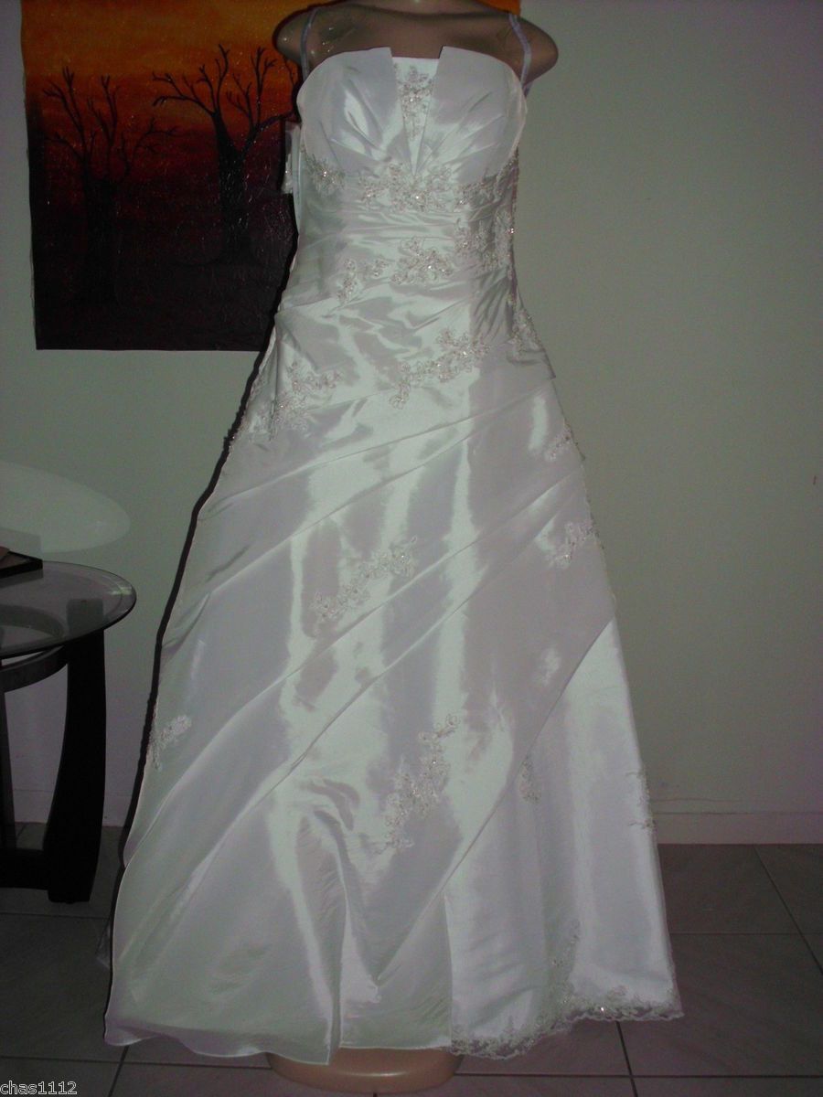 ALFRED ANGELO 2082 SIZE 4 ivory TAFFETA