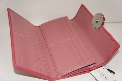 Coach Alexandra 3 Color Signature Slim Envelope Wallet F46217 Coral 
