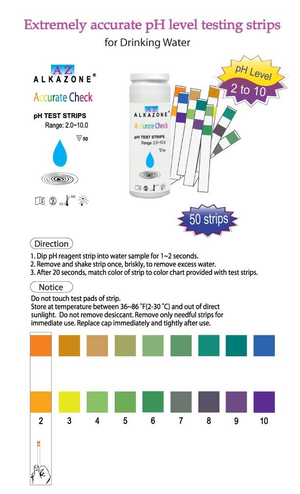 Alkazone Water Ph Strips 50 Strips Test 2 10 Ph