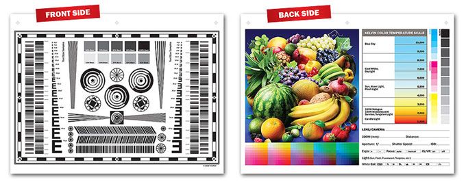 one free distortion resolution double sided test chart