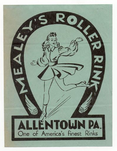 Allentown PA Penn Mealeys Roller Rink WWII Skate Label