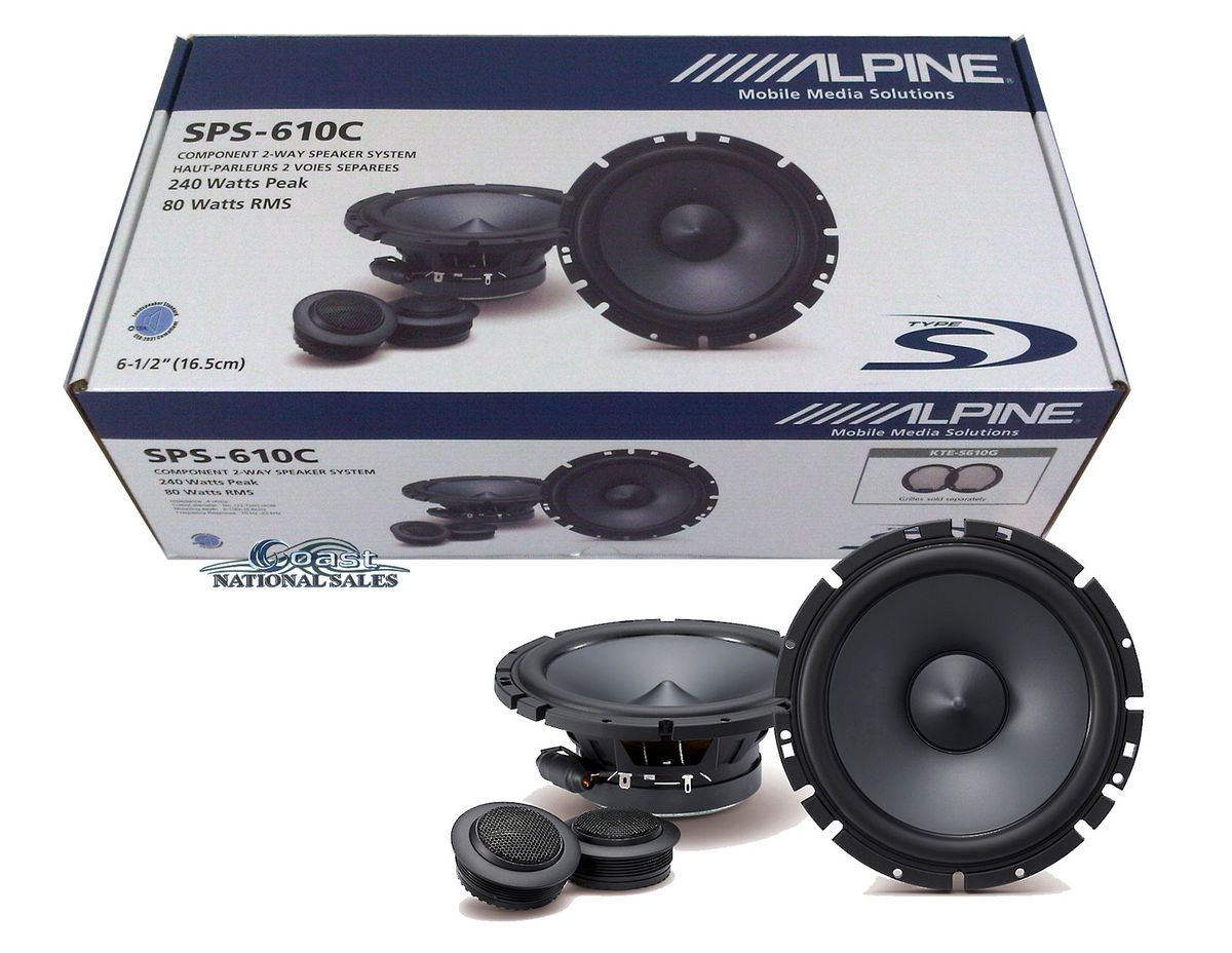 Alpine SPS 610C 6 5 480 Watts 2 Way Car Audio Component Speaker 
