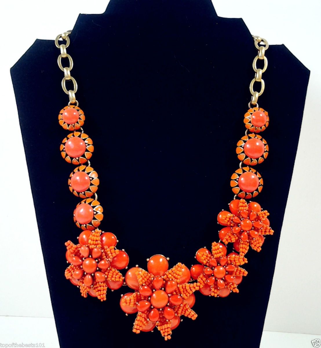 NWT J CREW Azalea Necklace Vibrant Flame with Tag