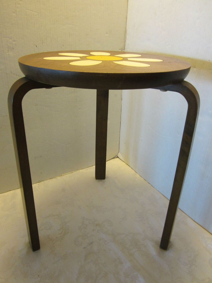 Alvar Aalto Stacking Stool Table Sweden Mid Century Retro Sunburst 3 